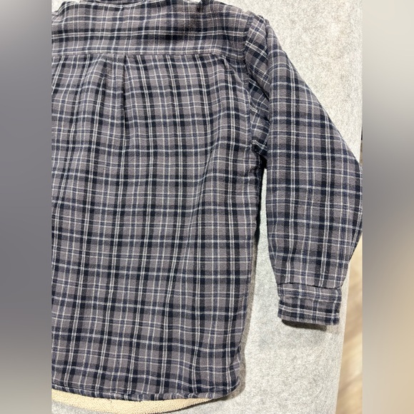 Levis Jacket mens XXL Flannel Sherpa Lined Shackleton Shacket Plaid Black Button - Picture 10 of 14